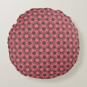 Colorful Abstract Checker Square Pattern Round Pillow
