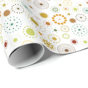 Colorful Abstract Circles And Stars Wrapping Paper
