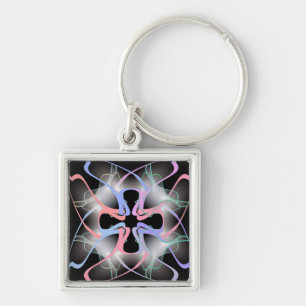 COLORFUL ABSTRACT CROSS KEYCHAIN