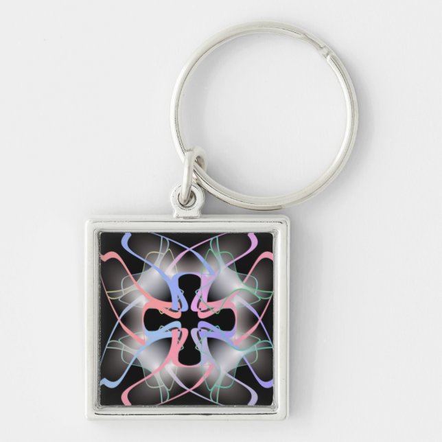 COLORFUL ABSTRACT CROSS KEYCHAIN (Front)