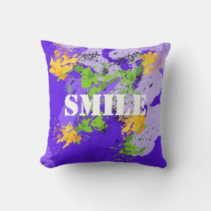 Colorful abstract energy wave throw pillow
