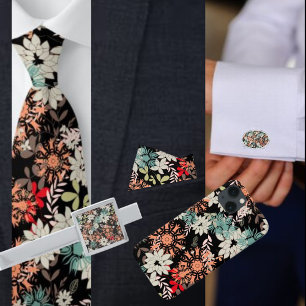 Colorful Abstract Floral Pattern          Tie