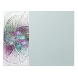 Colorful Abstract Flower Modern Floral Fractal Art Notepad