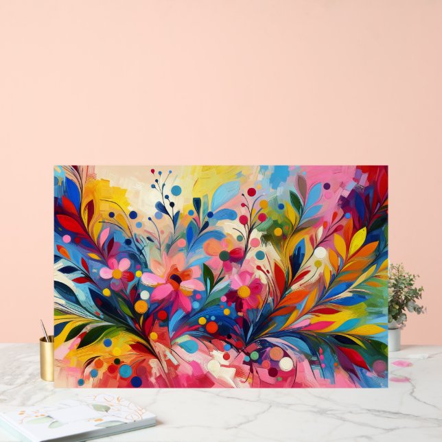 Colorful Abstract Flowers Vibrant Explosion Art Ch (Mariage)