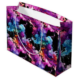 Colorful Abstract Fluid Art - Vibrant and Dynamic  Large Gift Bag