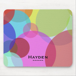 Colorful Abstract Geometric Circles Personalised Mouse Pad