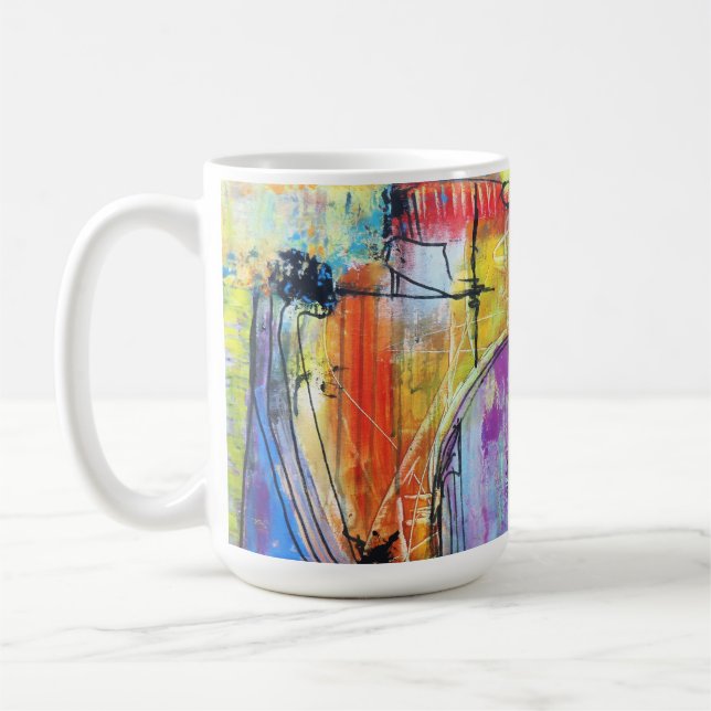 Colorful Abstract Geometric  Coffee Mug (Left)