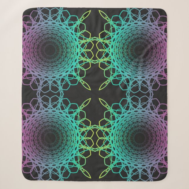 Colorful abstract geometric lace seamless pattern  sherpa blanket (Front)