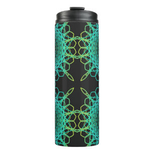 Colorful abstract geometric lace seamless pattern thermal tumbler