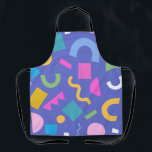 Colorful Abstract Geometric Memphis Style Pattern Apron<br><div class="desc">Colorful abstract geometric pattern featuring bright shapes including circles,  arches,  rectangles,  triangles,  and squiggles on a bold background. Modern playful design inspired by retro Memphis style with vibrant gradients and fun scattered elements,  perfect for prints,  textiles,  backgrounds,  and creative projects.</div>
