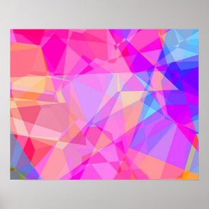 Colorful Abstract Geometric Shapes Prism Pattern Poster