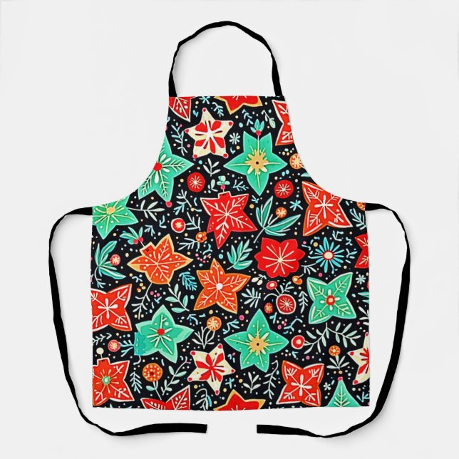  Colorful Abstract Holiday Design Apron (Front)