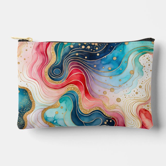 Colorful Abstract Ink Art Accessory Bag (Front)