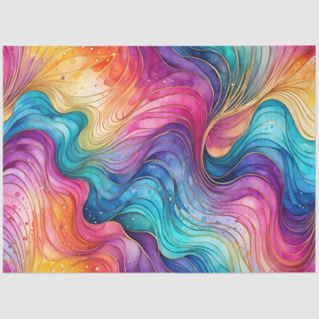 Colorful Abstract Ink Art Tissue Paper (Front)
