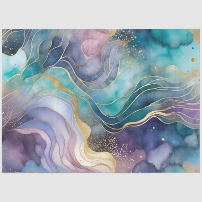 Colorful Abstract Ink Art Tissue Paper (Front)