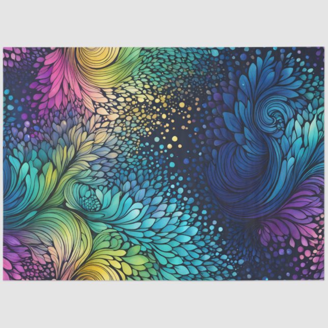 Colorful Abstract Ink Art Tissue Paper (Front)