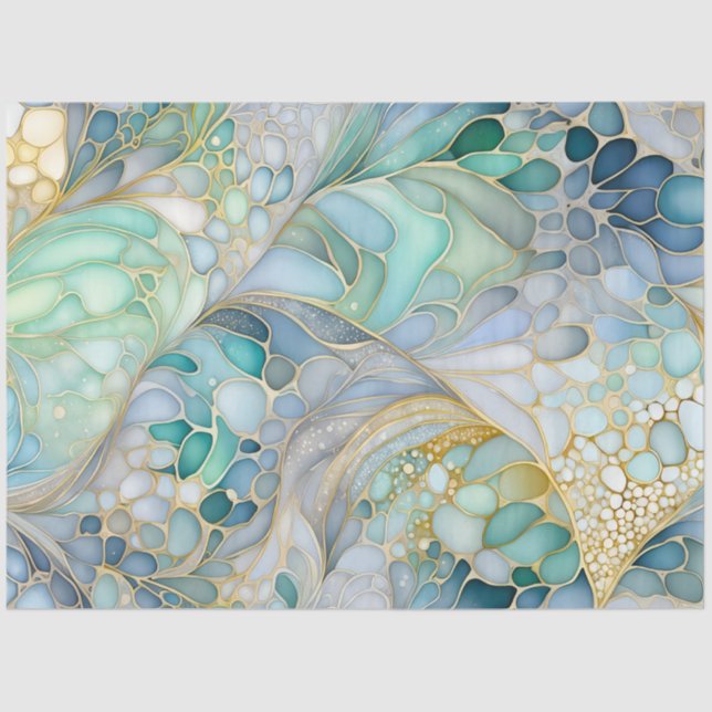 Colorful Abstract Ink Art Tissue Paper (Front)