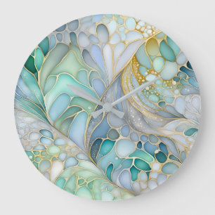 Colorful Abstract Ink Art Wall Clock