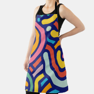 Colorful Abstract Lines  Apron