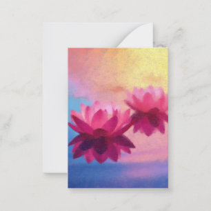 Colorful Abstract Lotus Flowers Card