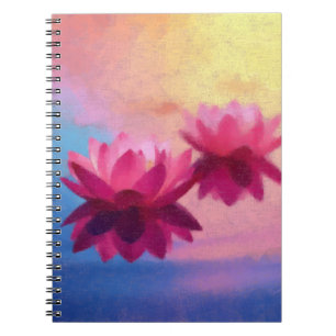 Colorful Abstract Lotus Flowers Notebook