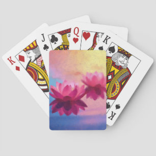 Colorful Abstract Lotus Flowers Playing Cards