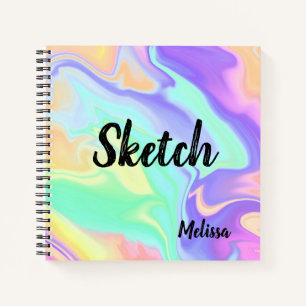 Colorful Abstract Monogram Sketchbook Notebook