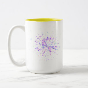 Colorful Abstract Neon Splash Two-Tone Coffee Mug