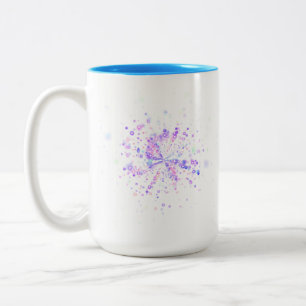 Colorful Abstract Neon Splash Two-Tone Coffee Mug