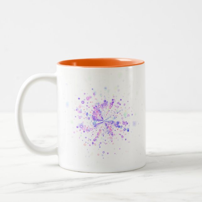 Colorful Abstract Neon Splash Two-Tone Coffee Mug (Left)