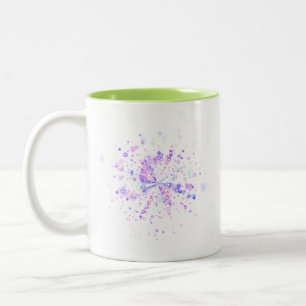 Colorful Abstract Neon Splash Two-Tone Coffee Mug