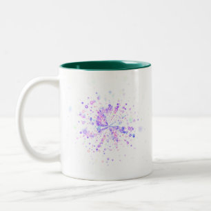 Colorful Abstract Neon Splash Two-Tone Coffee Mug