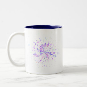 Colorful Abstract Neon Splash Two-Tone Coffee Mug