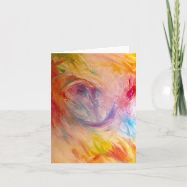 Colorful Abstract Note Card - Blank Inside (Front)