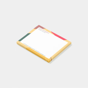 Colorful abstract organic shapes post-it notes