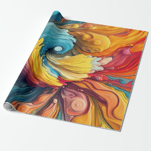 Colorful Abstract Paint Splatter Art (12) Wrapping Paper