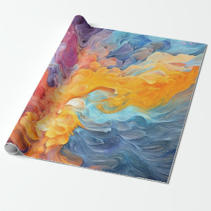 Colorful Abstract Paint Splatter Art (8) Wrapping Paper