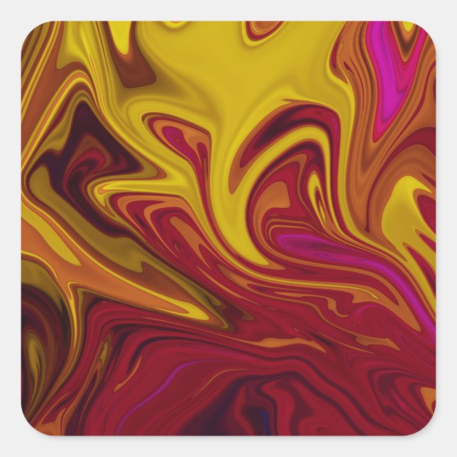 Colorful abstract painting square sticker (Front)