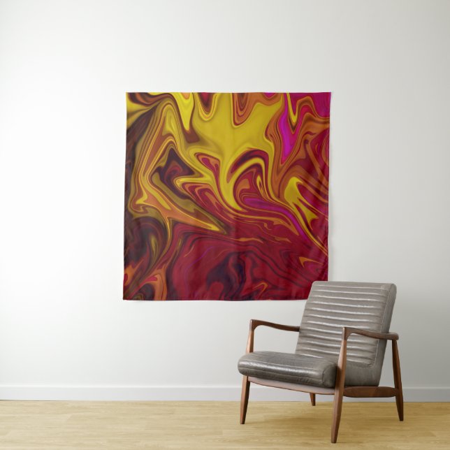 Colorful abstract painting tapestry (In Situ)