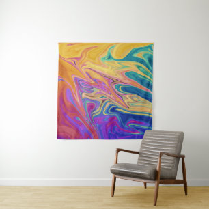 Colorful abstract pattern tapestry