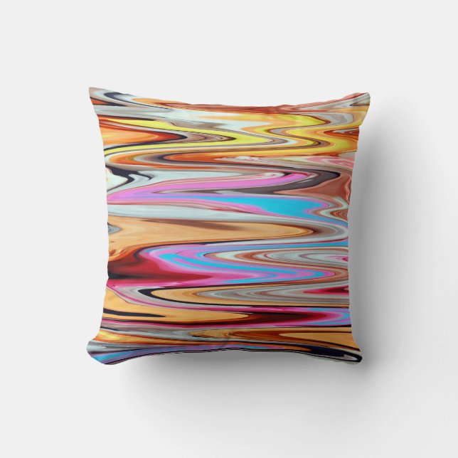 Colorful abstract pattern throw pillow (Front)