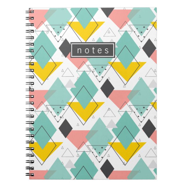 Colorful Abstract Retro 90's Shape Pattern Notebook (Front)
