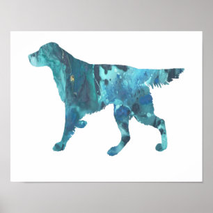 Colorful abstract Setter silhouette Poster