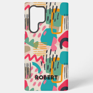 Colorful abstract shapes grunge pattern samsung galaxy case