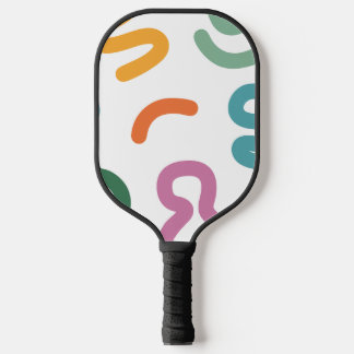 Colorful Abstract Shapes Pattern Pickleball Paddle