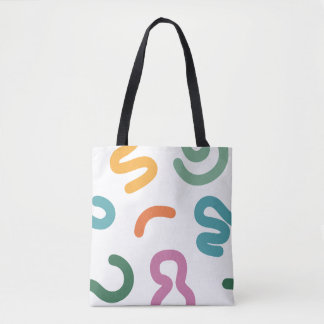 Colorful Abstract Shapes Pattern Tote Bag