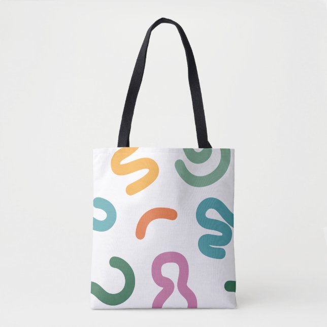 Colorful Abstract Shapes Pattern Tote Bag (Front)