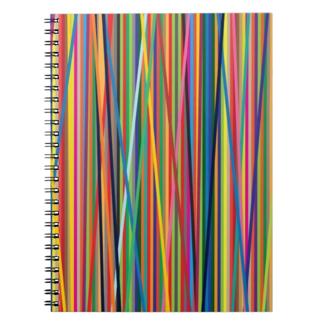 Colorful abstract stripes design adult cloth face  notebook (Front)