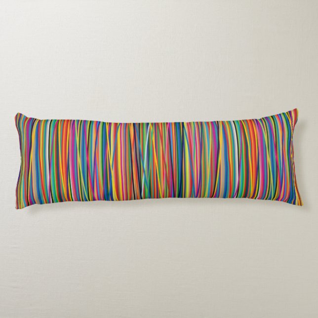 Colorful abstract stripes design body pillow (Back)