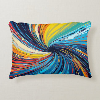 Colorful Abstract Swirl Accent Pillow